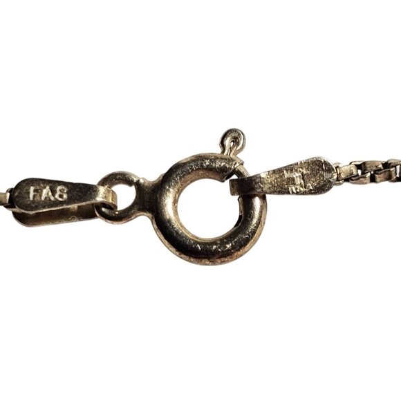 Vintage Sterling Silver and Gold Tone Cross 23" Necklace with Turquoise Stone - Picture 4 of 6